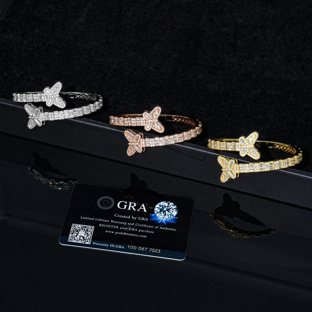 6MM Moissanite Butterfly Bangle